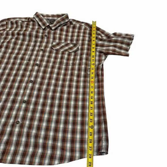 Eddie Bauer Button Up Shirt Mens Short Sleeve 2XL Lightweight Plaid Outdoor - Picture 9 of 9